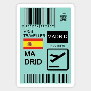 Madrid Spain travel ticket Magnet